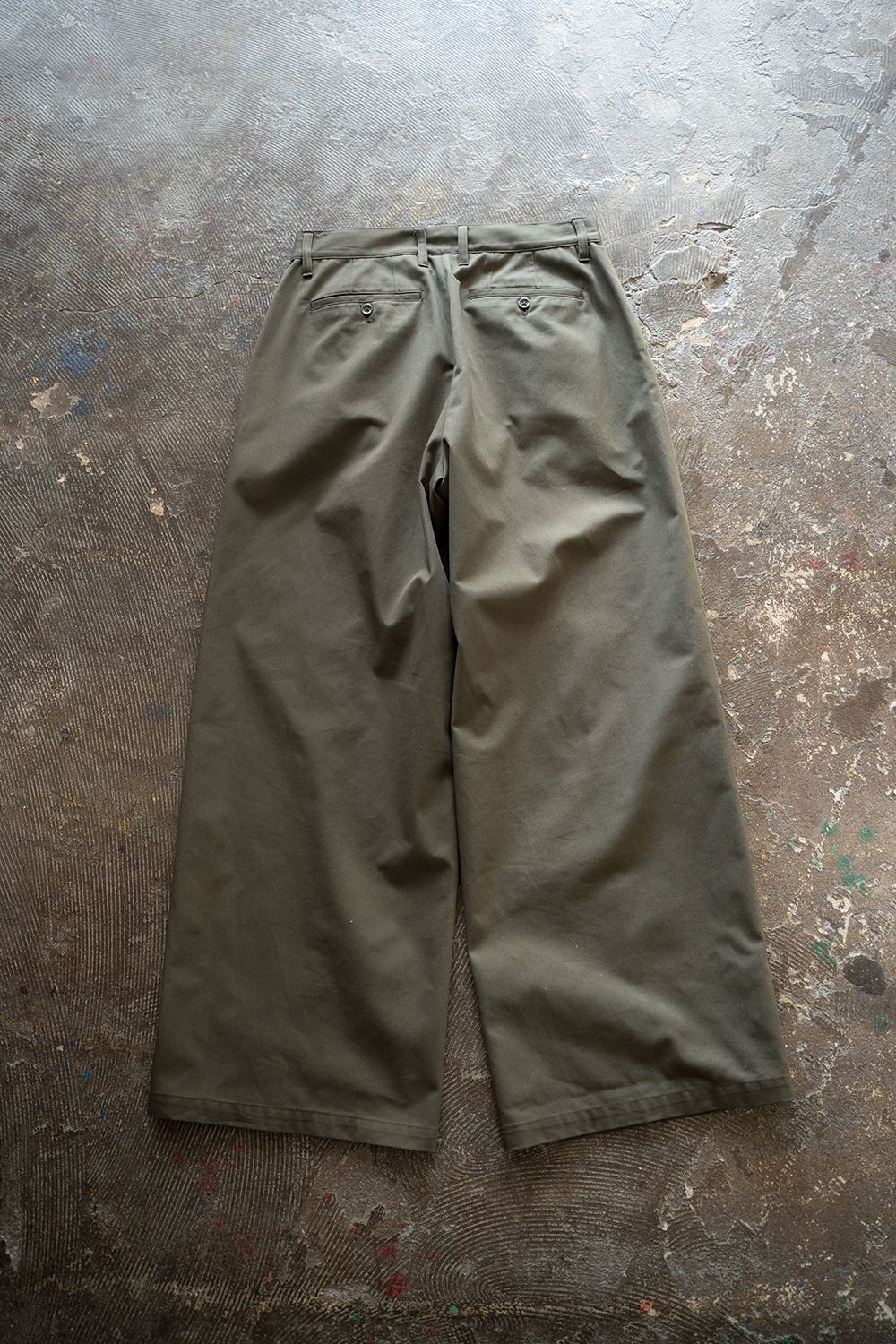 【ラスト1点】【24AW】1-Tack Baggy Trousers/1タックバギートラウザーズ(OLIVE)