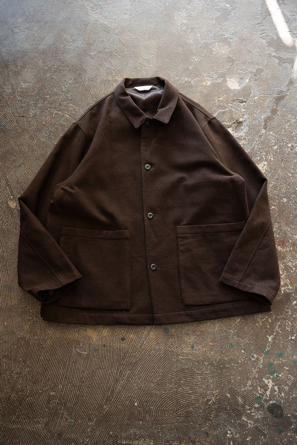 【26AW】コットン×ウールカルゼカバーオール(DARK BROWN)