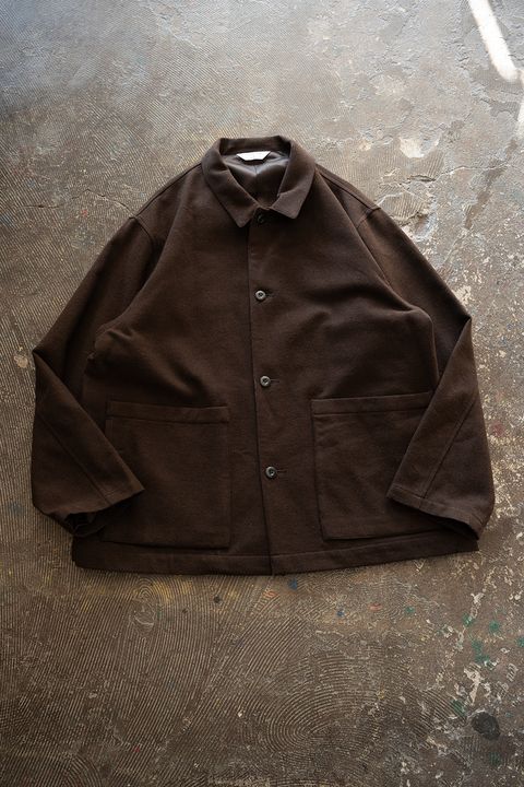 【26AW】コットン×ウールカルゼカバーオール(DARK BROWN)