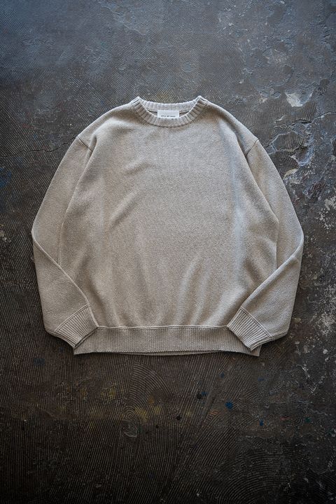【ラスト1点】【25AW】シルク×コットンクルーネックニット(SAND BEIGE)