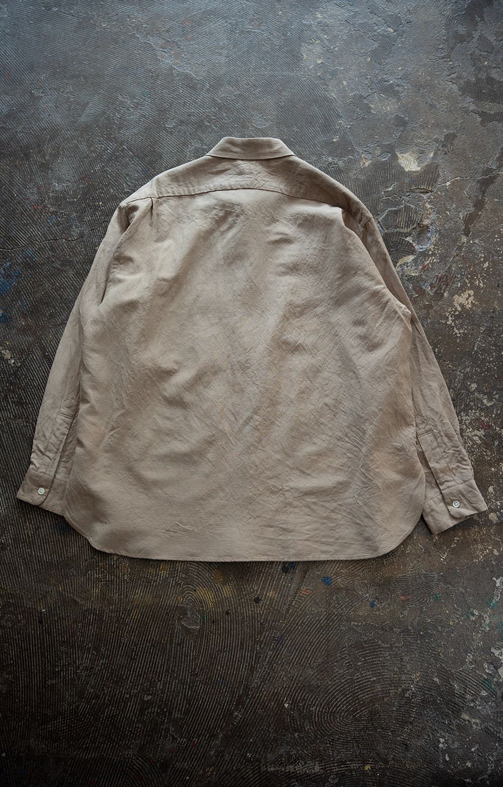 【25AW】ウール×リネンオーバーサイズシャツ(SAND BEIGE)