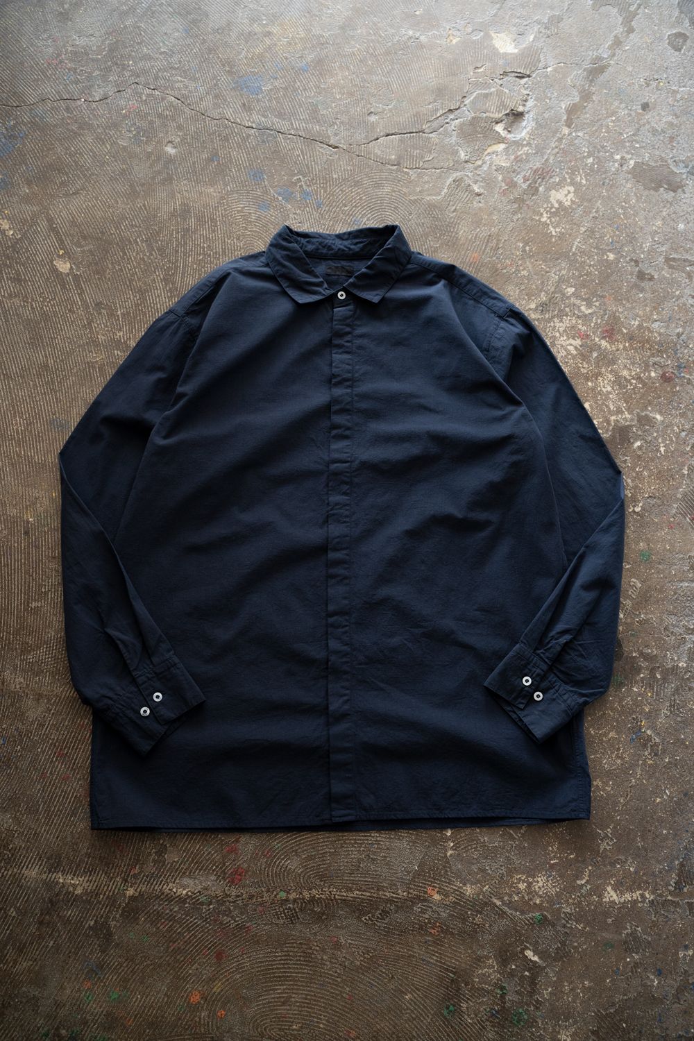 強撚OCブロードシャツ(濃紺)