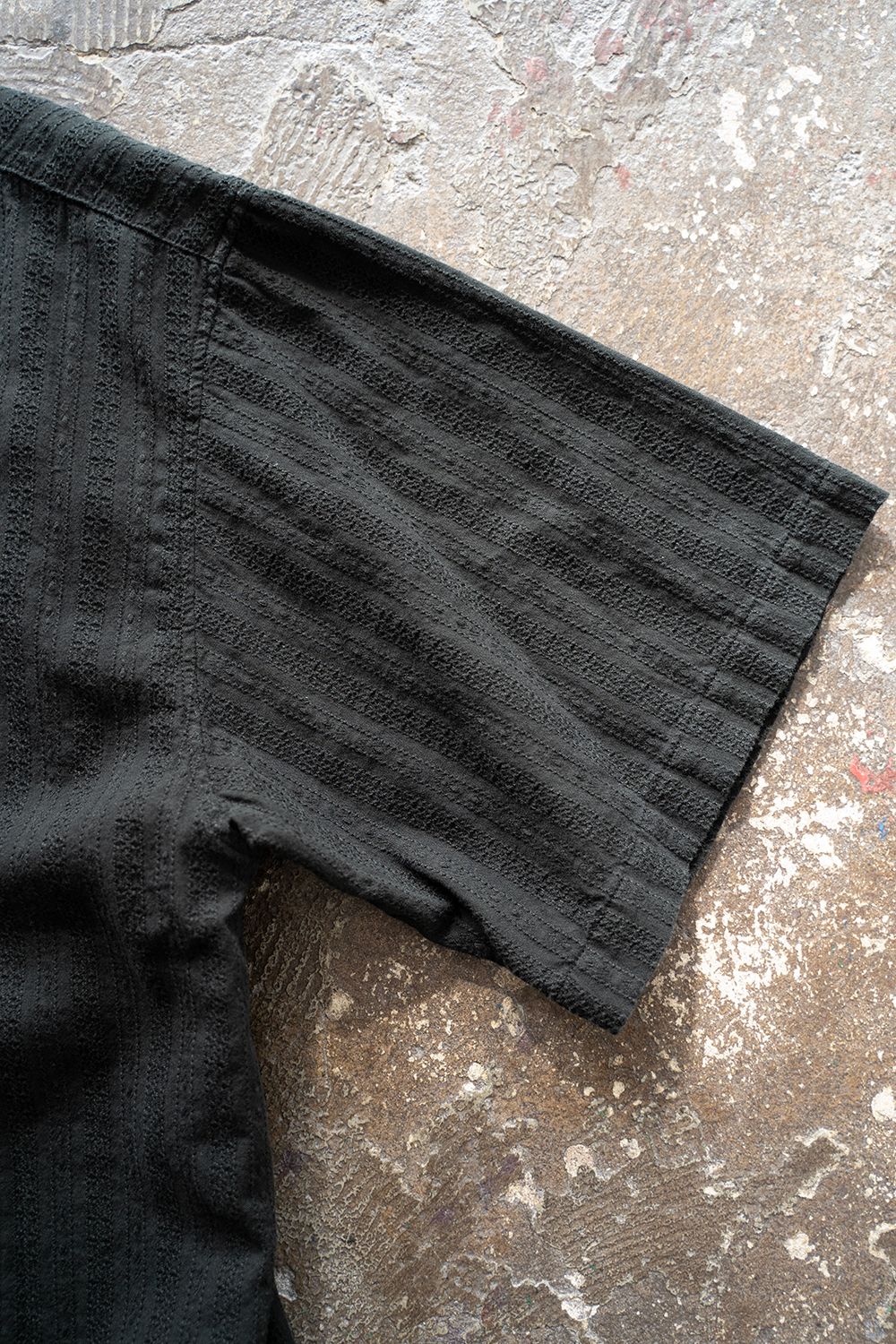 【ラスト1点】【23SS】Garmentdye Leno Cloth S/S Shirt/ガーメントダイレノクロスショートスリーブシャツ(BLACK)