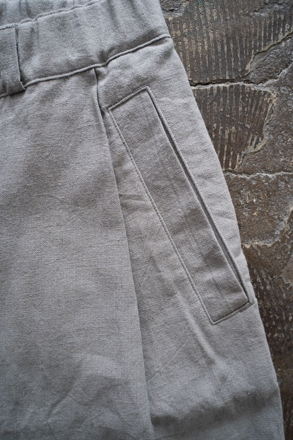 【ラスト1点】【24SS】リネン×ラミーハーフパンツ(GRAY)
