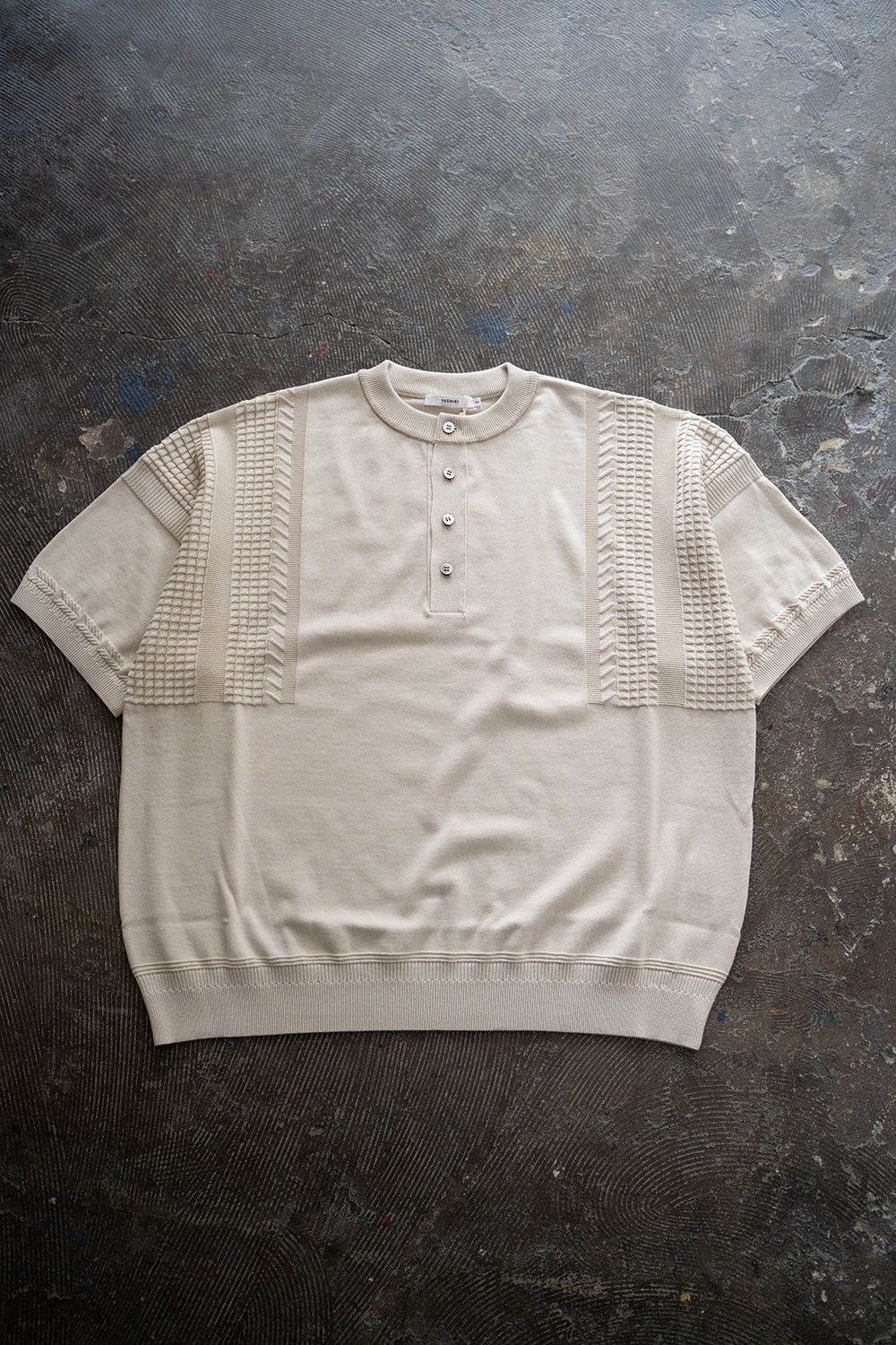 トップス YASHIKI Ogawa Henley Knit PEARL GRAY YASHIKI - 【ラスト1点】【24SS】Ogawa Henley Knit(PEARL GRAY
