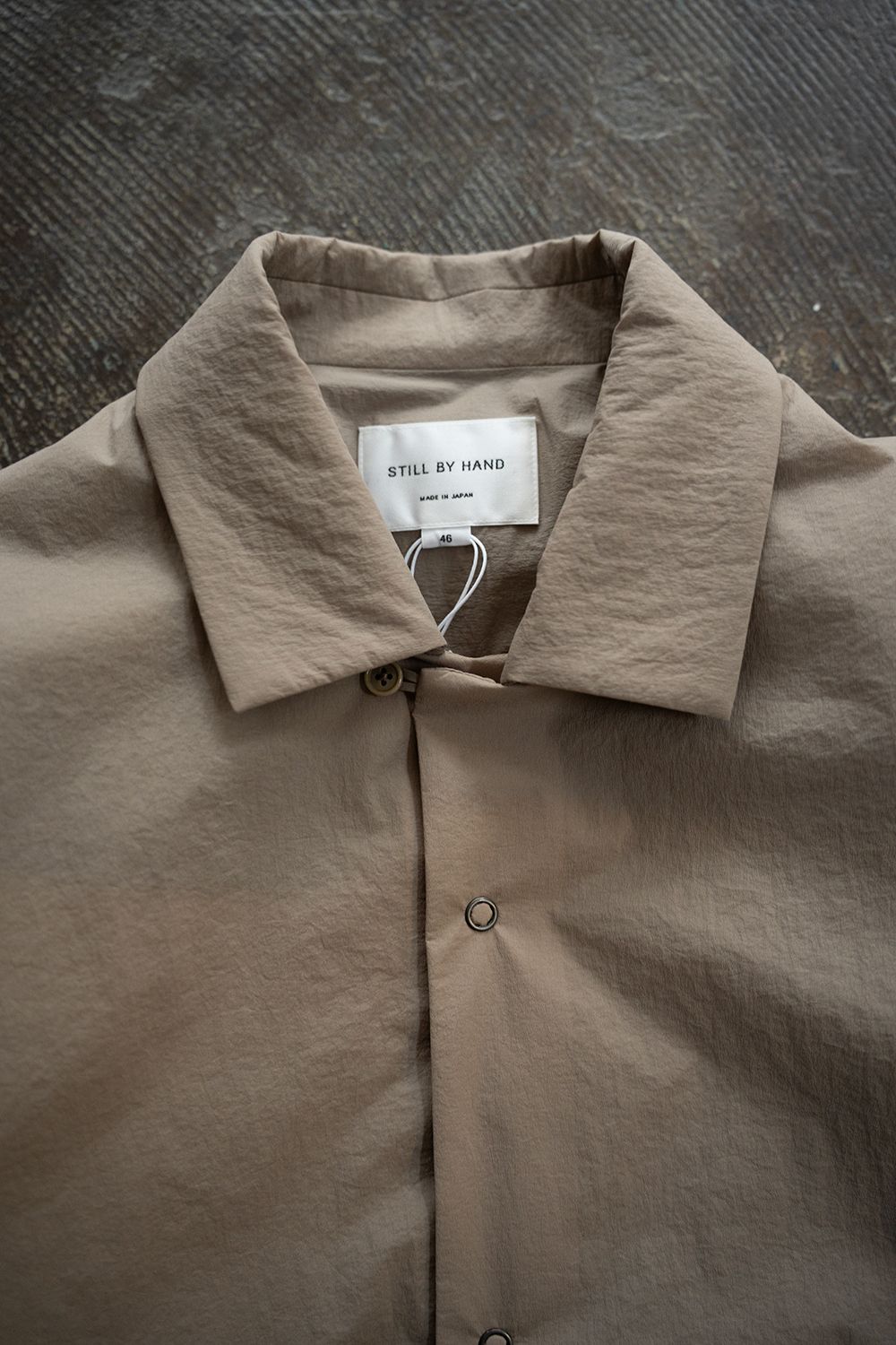 【25AW】シンサレートオープンカラーシャツブルゾン(GREIGE)