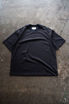【26SS】オーバーサイズネックリブTシャツ(BLACK NAVY)