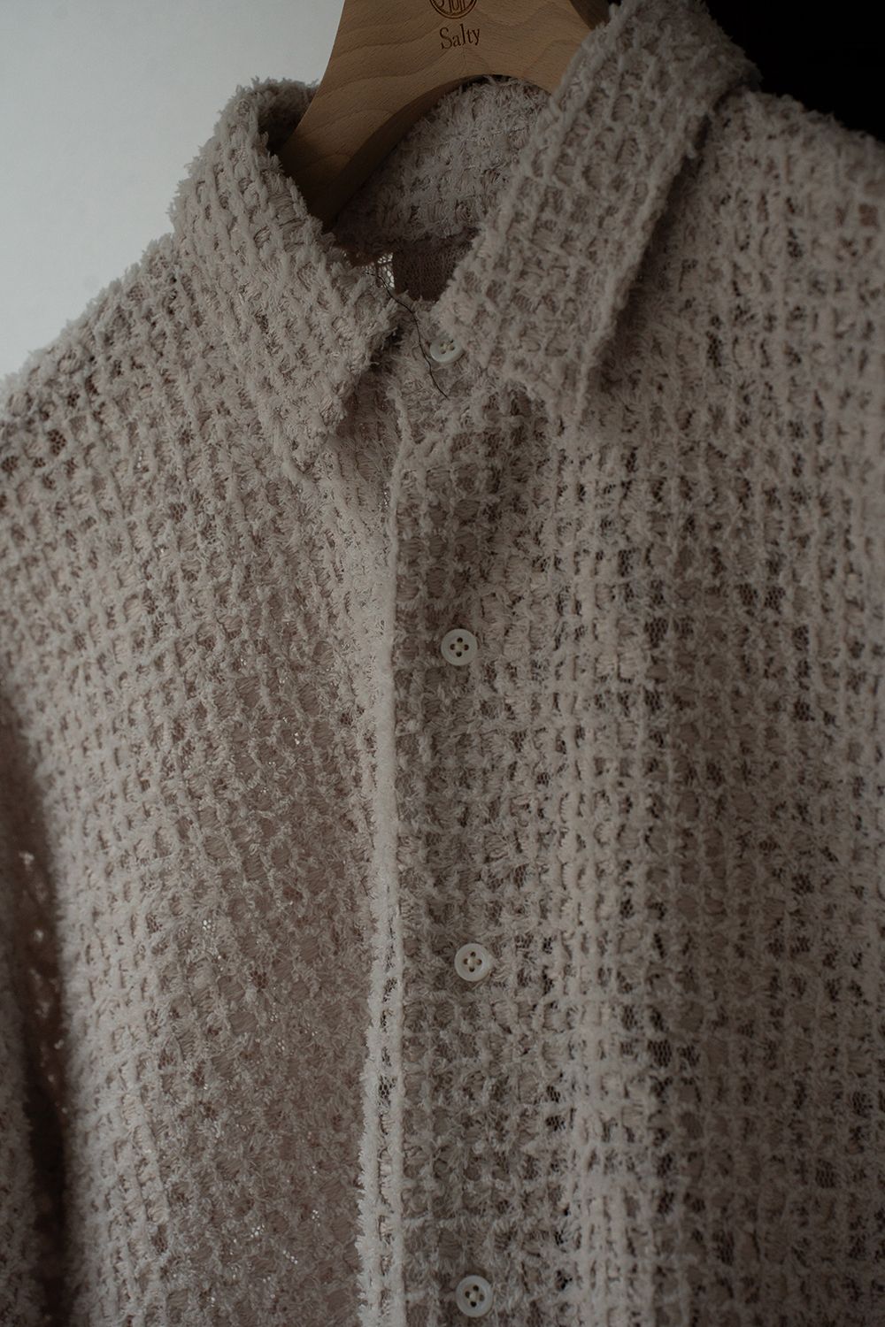 【ラスト1点】【26SS】Feather Lace Shirt/フェザーレースシャツ(ECRU)