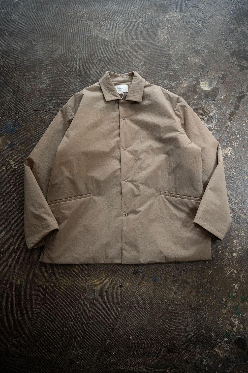 【25AW】シンサレートオープンカラーシャツブルゾン(GREIGE)