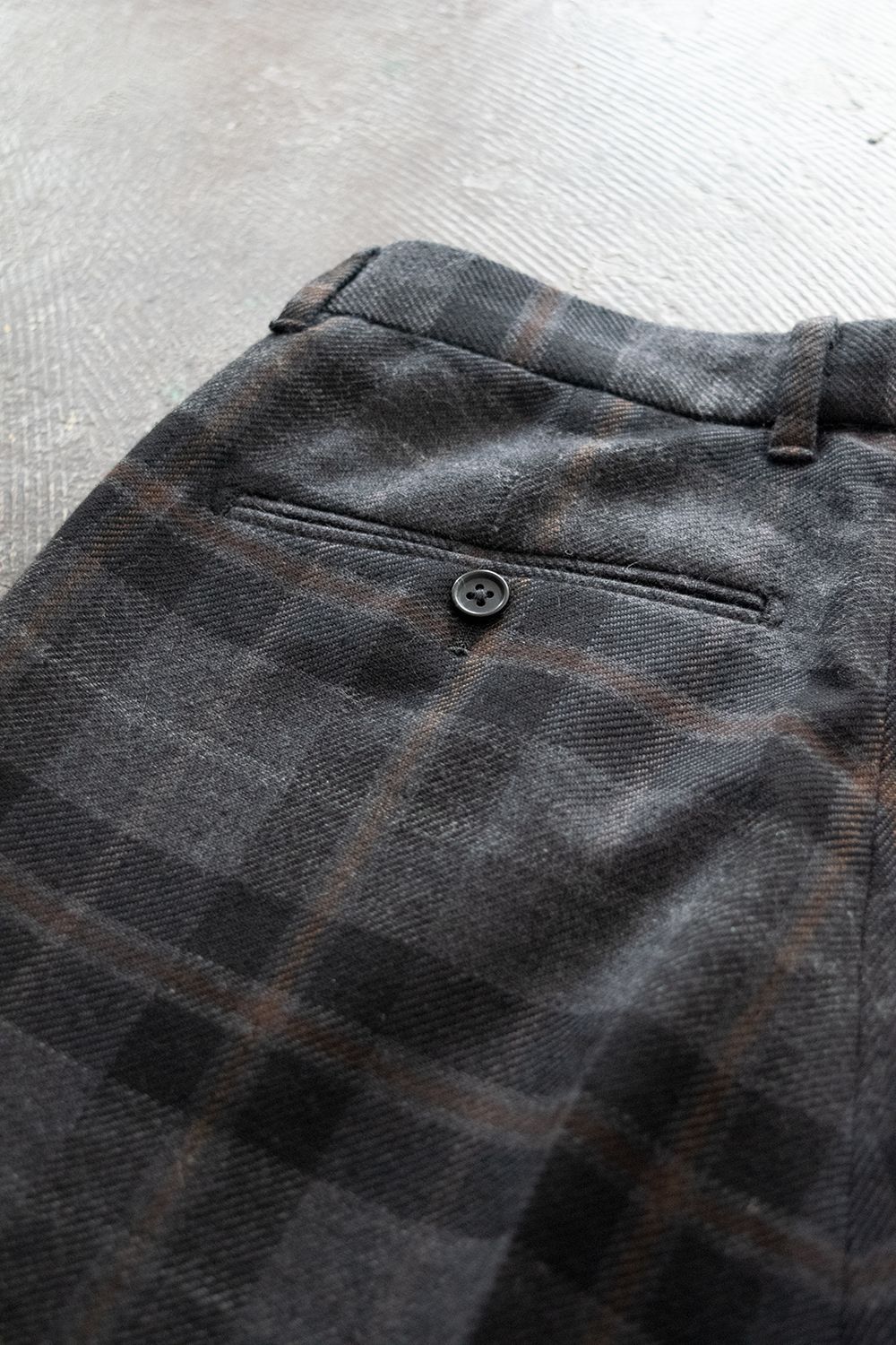 【ラスト1点】【20AW】C/W Plaid Double Tuck Pants(BROWN)