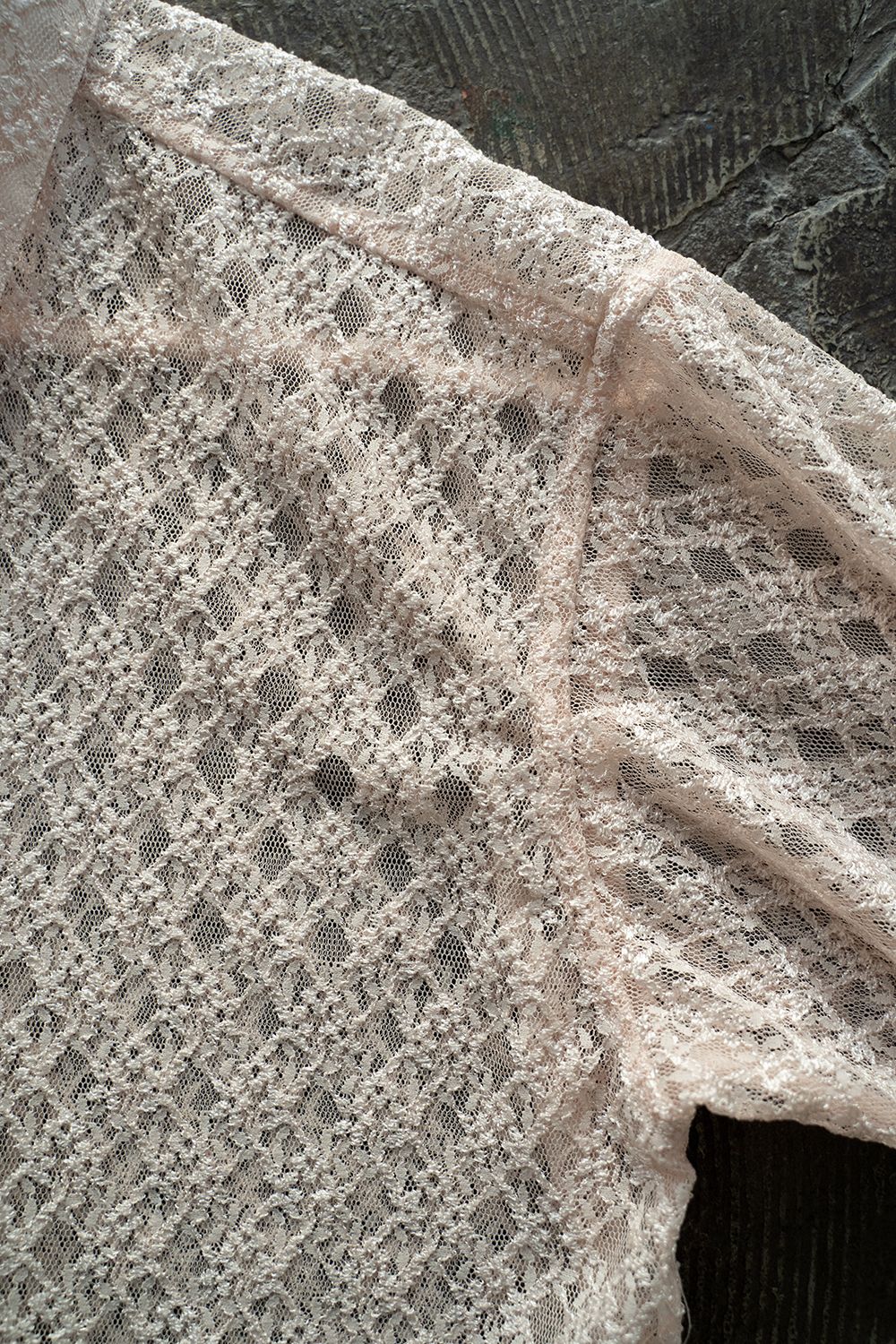 【ラスト1点】【24SS】Russell Lace L/S Shirt/ラッセルレースロングスリーブシャツ(ECRU)