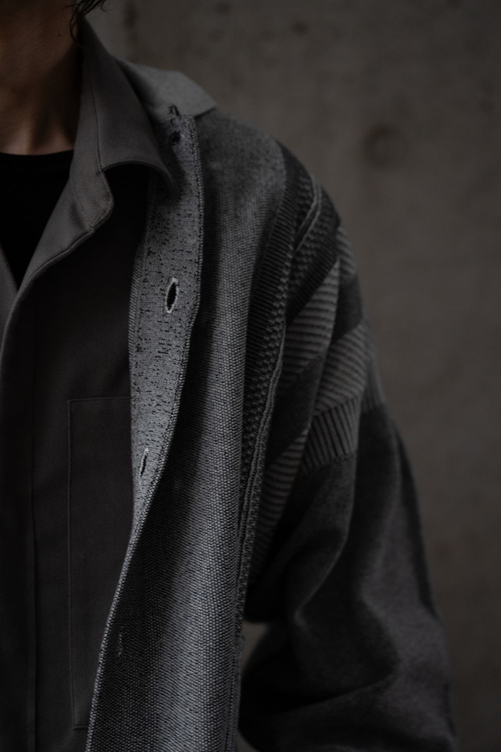 【26SS】Kokuu Collar Cardigan(MIX GRAY)