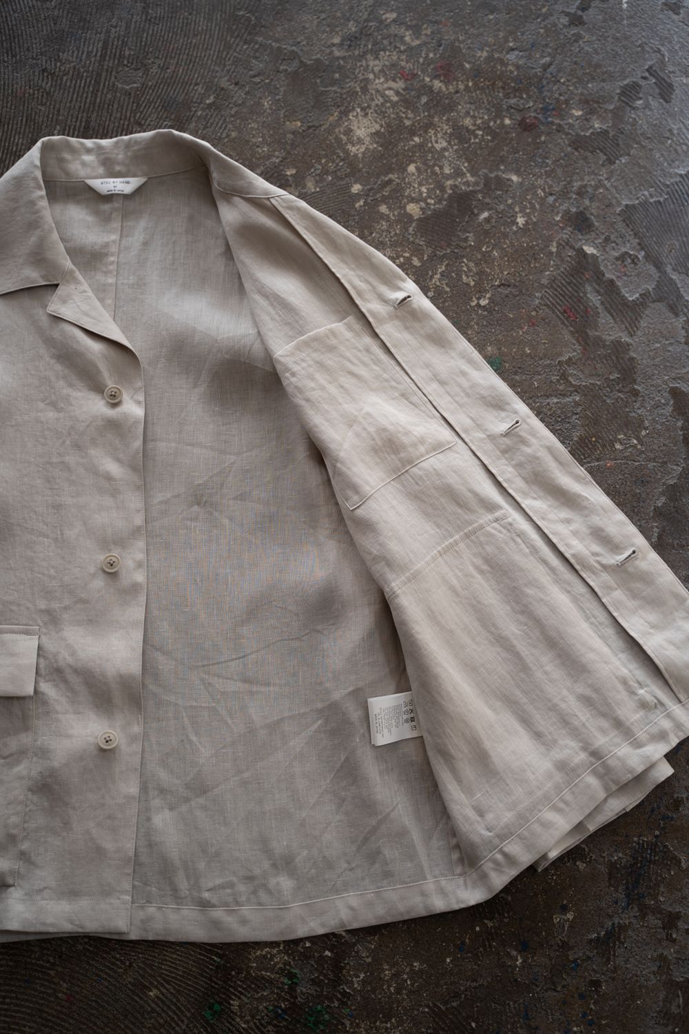 【26SS】リネンミニマルカバーオールジャケット(TAUPE)