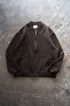 【ラスト1点】【24AW】英国羊毛ニットブルゾン(DARK BROWN)