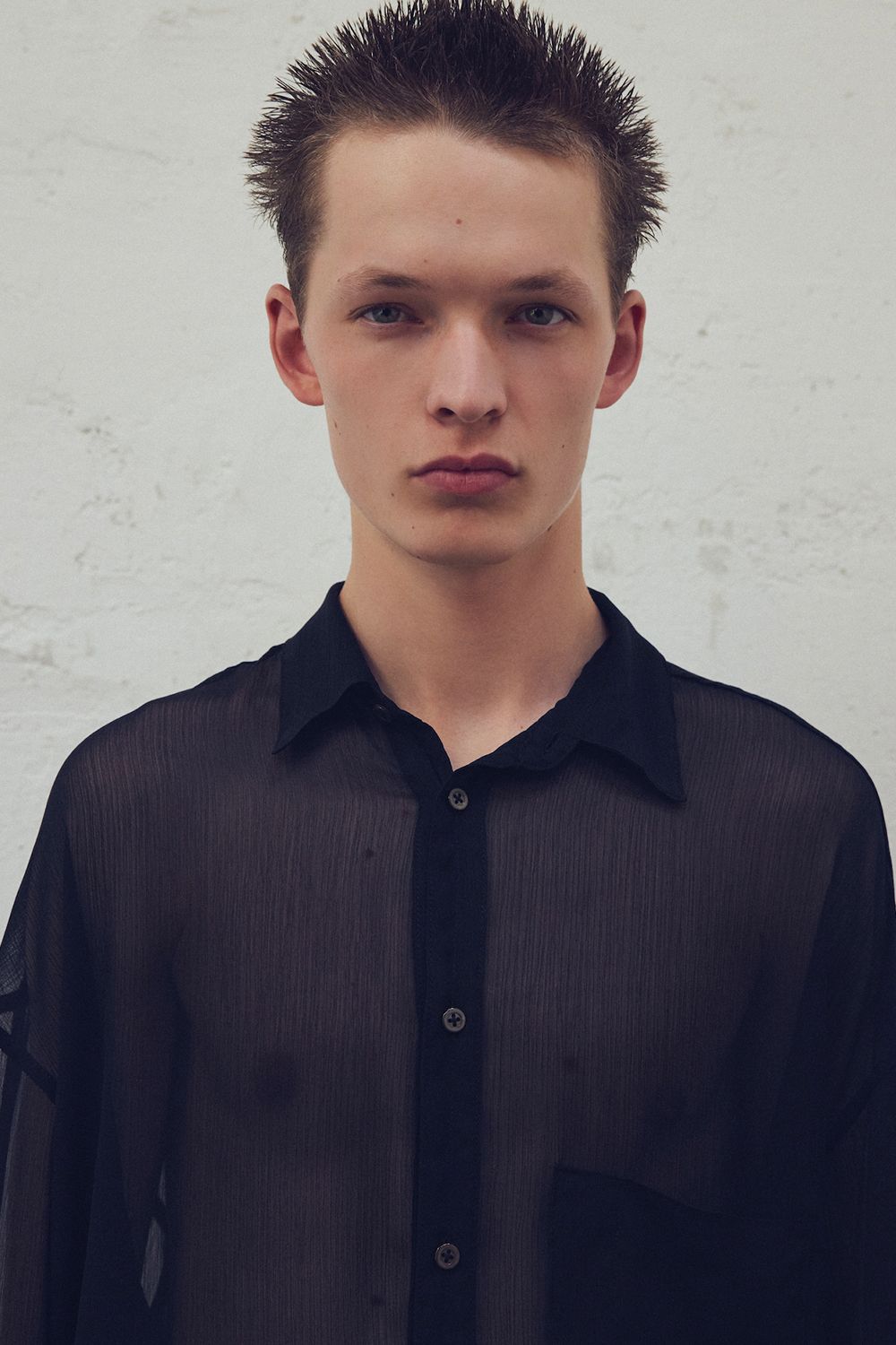 【ラスト1点】【24SS】Oversized Sheer Shirt/オーバーサイズドシアーシャツ(BLACK)