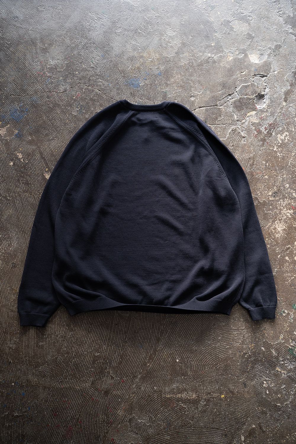 【ラスト1点】【25SS】強撚綿クルーネック10Gニット(NAVY)