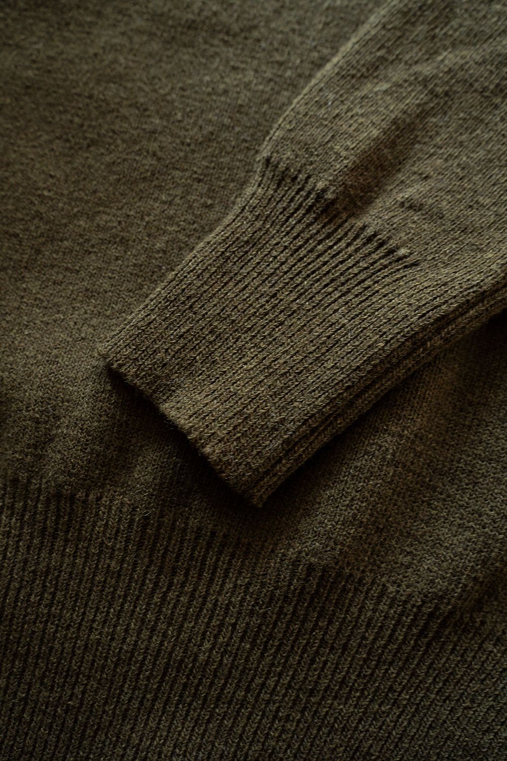 Hard twisted Shetlandwool GOB sweater(OLIVE KHAKI)