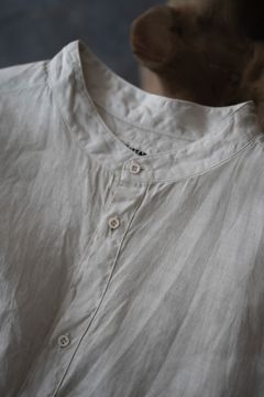 大麻シャツ 3(ベンガラ白)