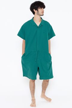 【ラスト1点】【23SS】"joint(short)"pajama【オールインワン】(GREEN×BLACK)