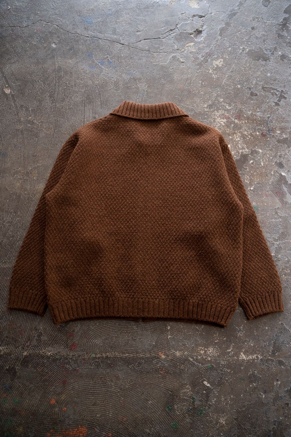 【25AW】英国羊毛5Gニットジップブルゾン(MARRON)