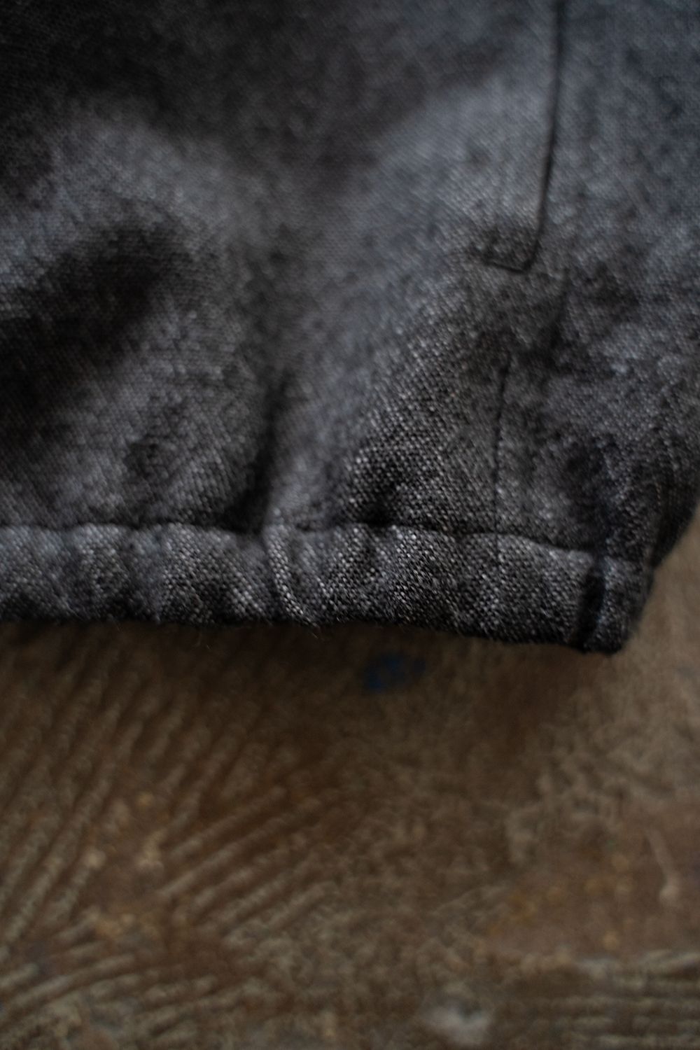 【ラスト1点】【24AW】リネン×ウールスタンドカラーブルゾン(CHARCOAL)