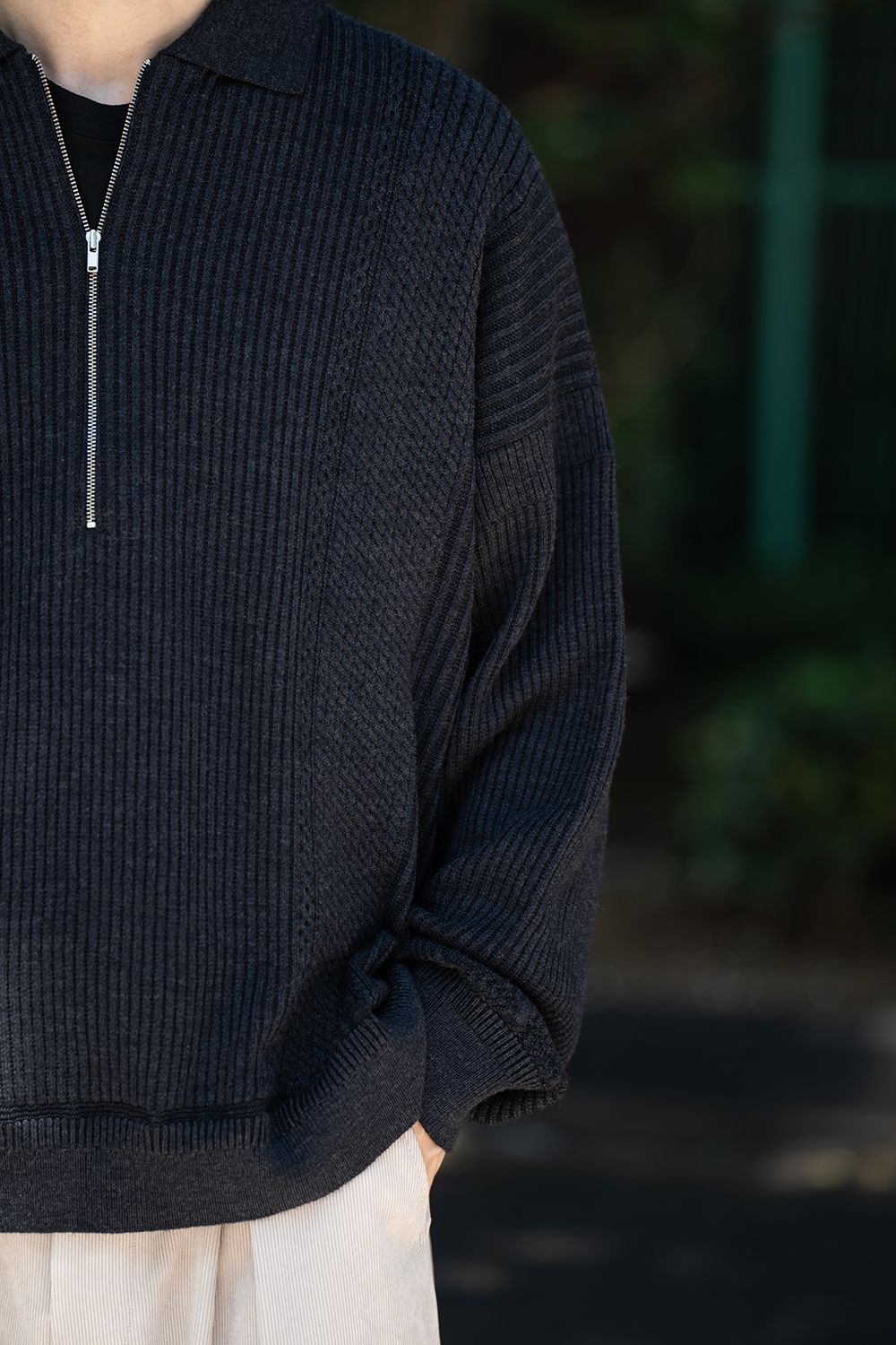 【26AW】Teriha Zip Polo(NAVY)