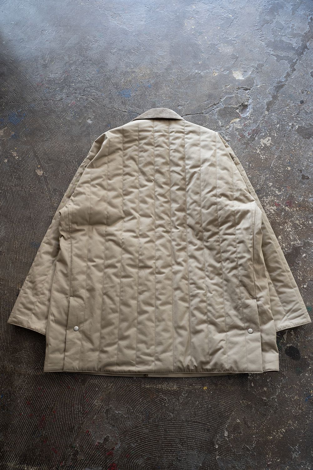 【25AW】コーデュロイ切り替えシンサレートキルティングブルゾン(BEIGE)
