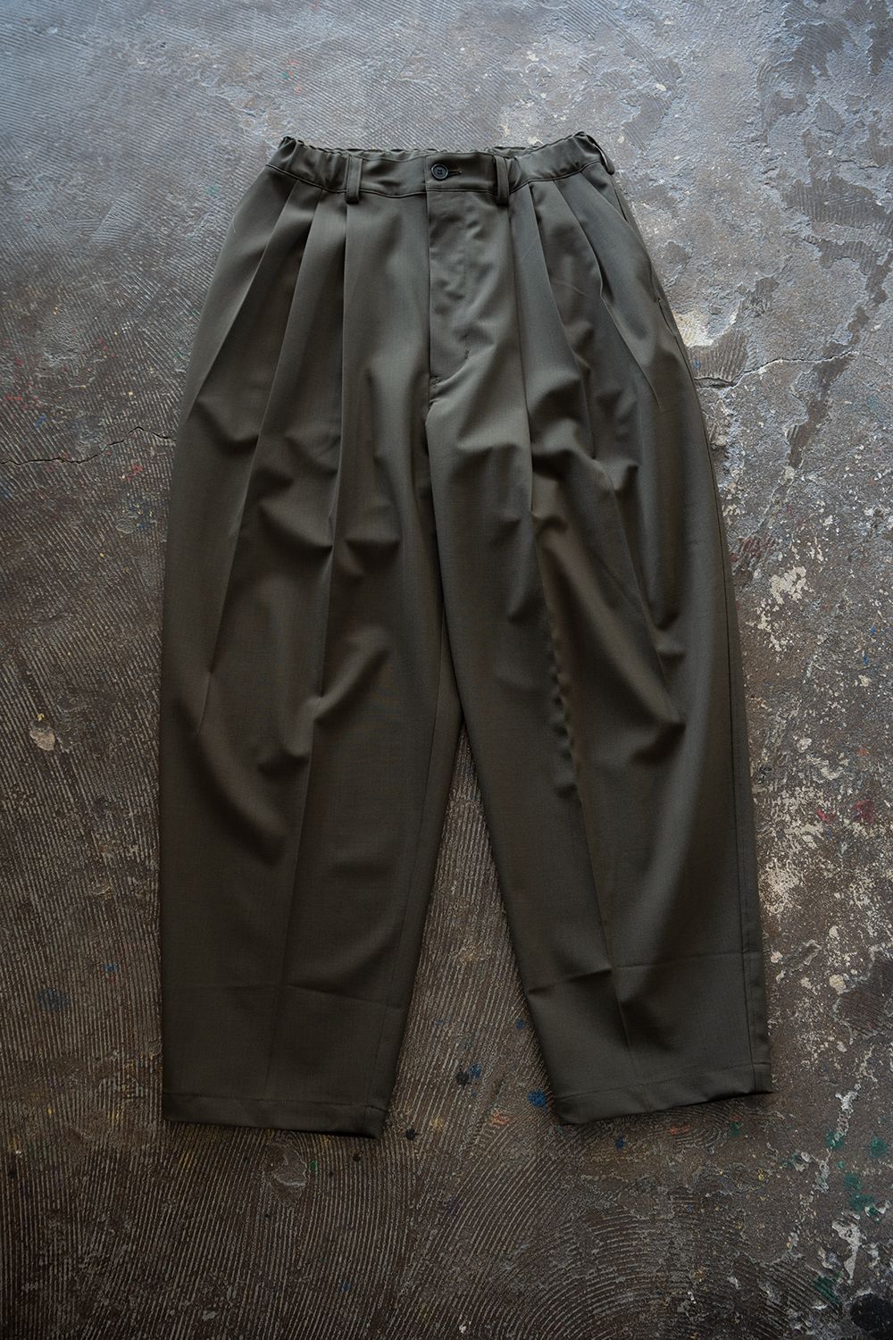 【26SS】Summer Wool 3 Pleat Pants(KHAKI)