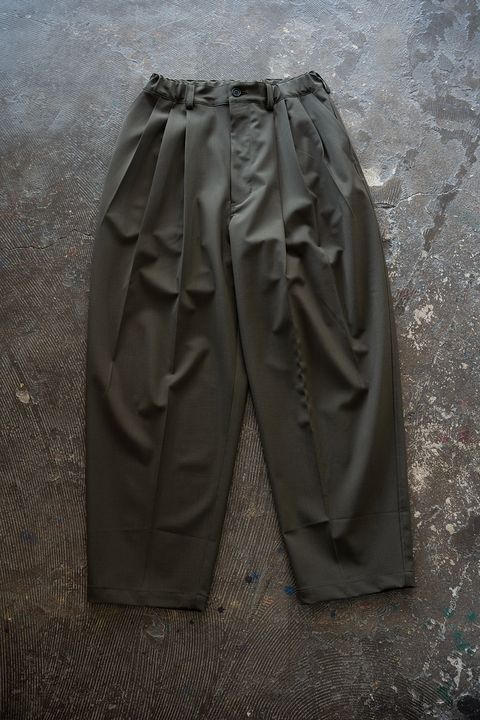 【26SS】Summer Wool 3 Pleat Pants(KHAKI)