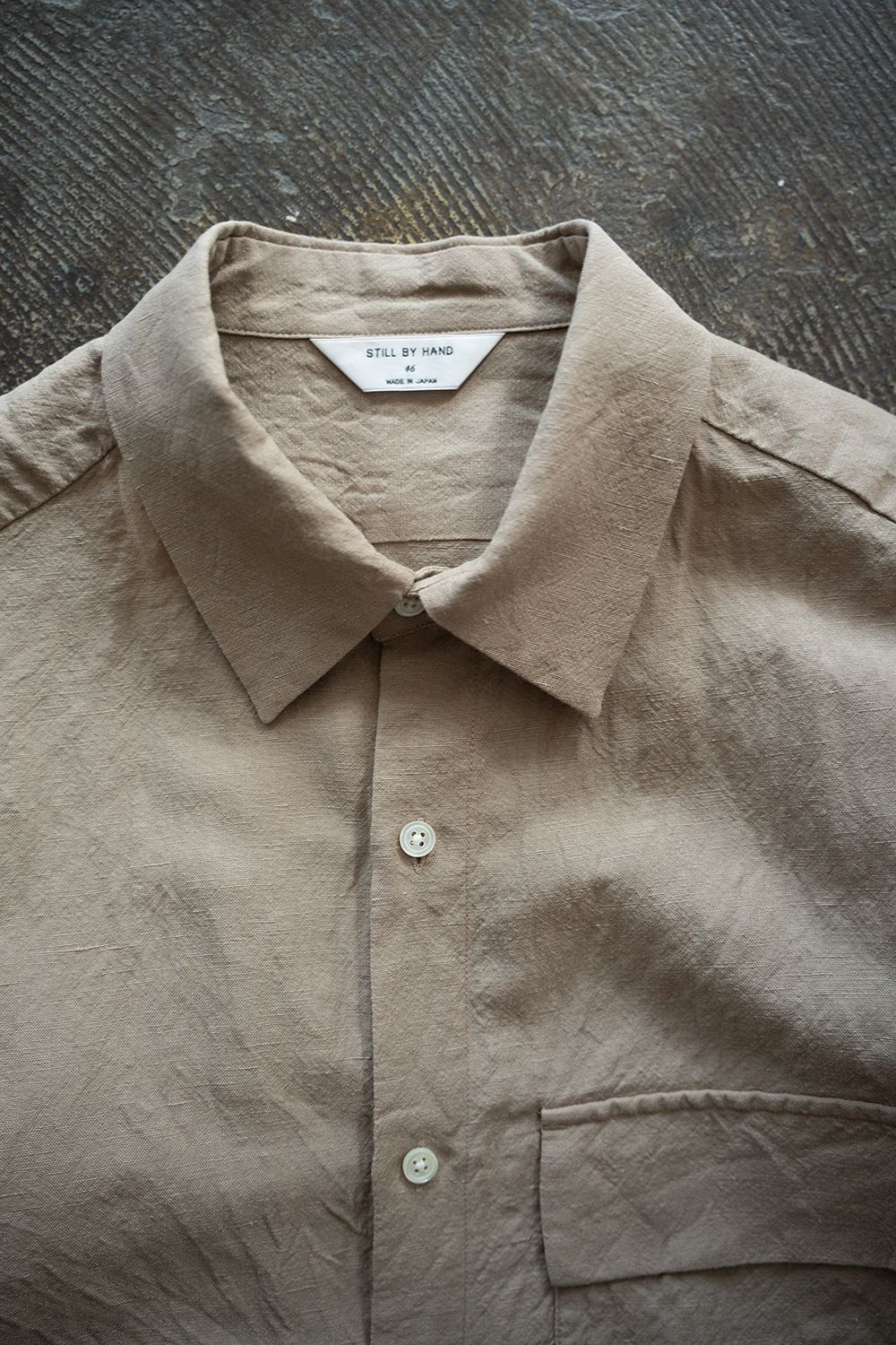 【25AW】ウール×リネンオーバーサイズシャツ(SAND BEIGE)