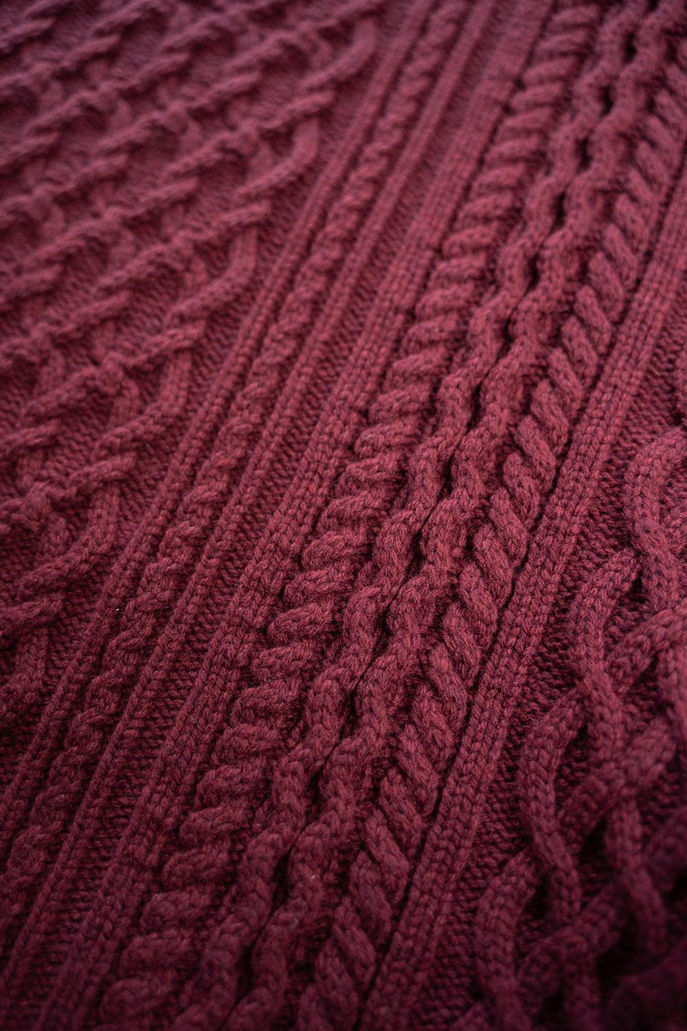 【ラスト1点】Banka Curl High Neck Knit(BURGUNDY)