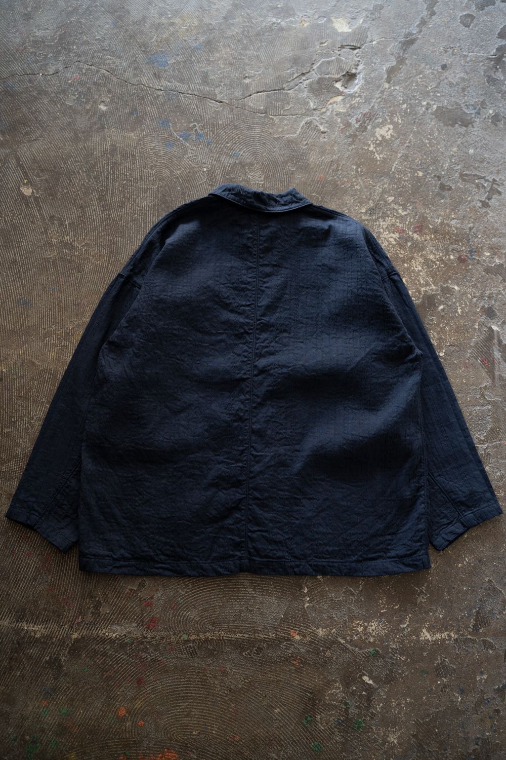 薄手刺し子織ジャケット(濃紺)