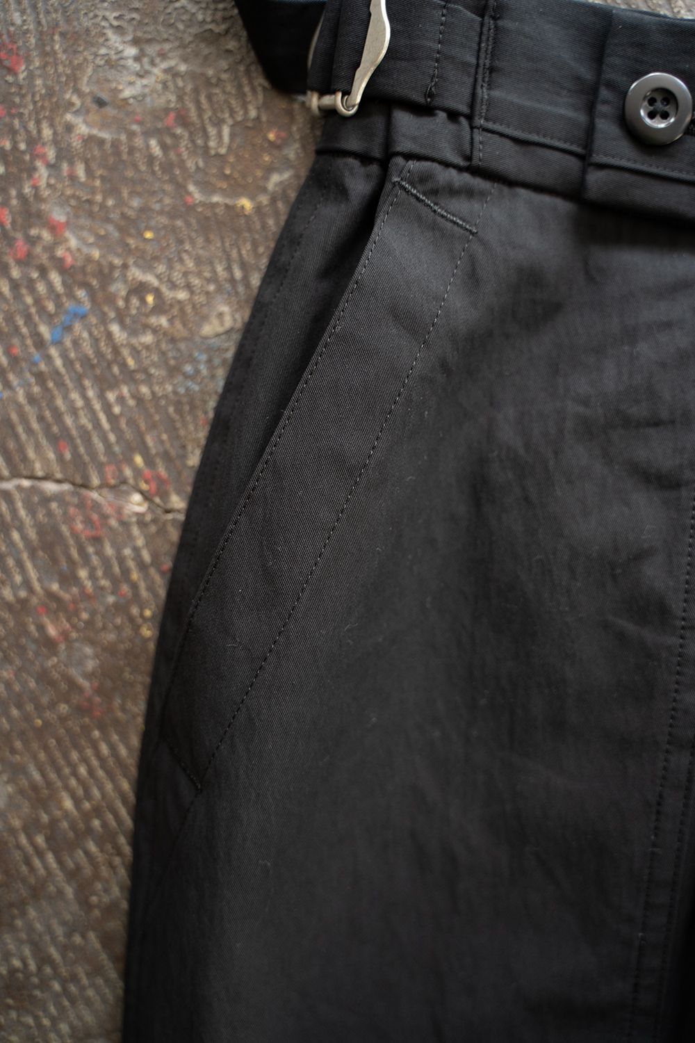 SAYATOMO - 【ラスト1点】【24SS】2-Tack Cotton Nylon Baker Pants/2タックコットンナイロンベイカーパンツ(BLACK)  | Salty