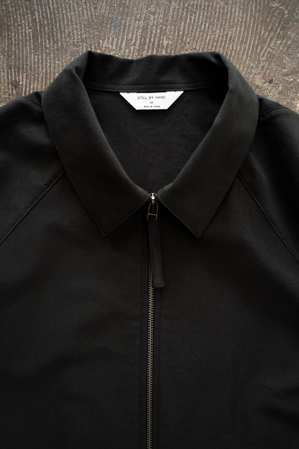 【26SS】コットンモールスキンジップブルゾン(INK BLACK)