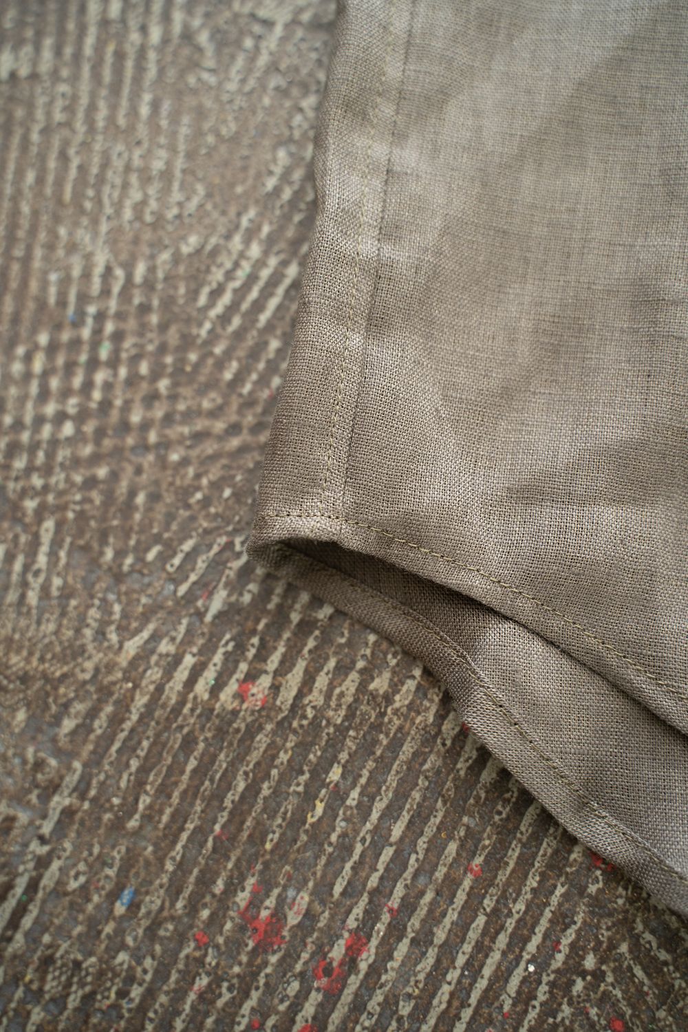 【ラスト1点】【23SS】半袖リネンレギュラーカラーシャツ(KHAKI BROWN)