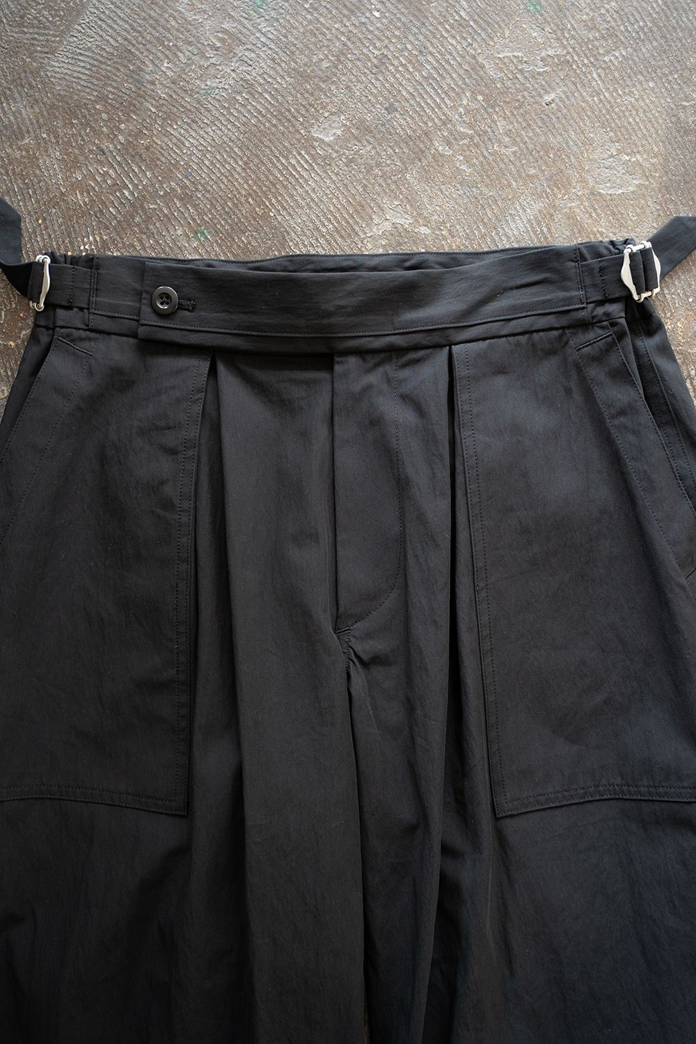 【ラスト1点】【24SS】2-Tack Cotton Nylon Baker Pants/2タックコットンナイロンベイカーパンツ(BLACK)