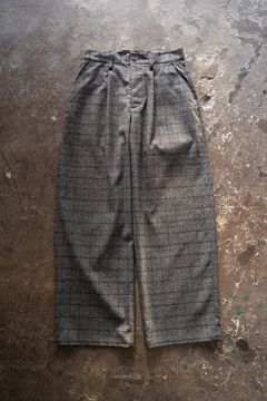【ラスト1点】【24AW】1-Tack Wide Trousers/1タックワイドトラウザーズ(GRAY CHECK)