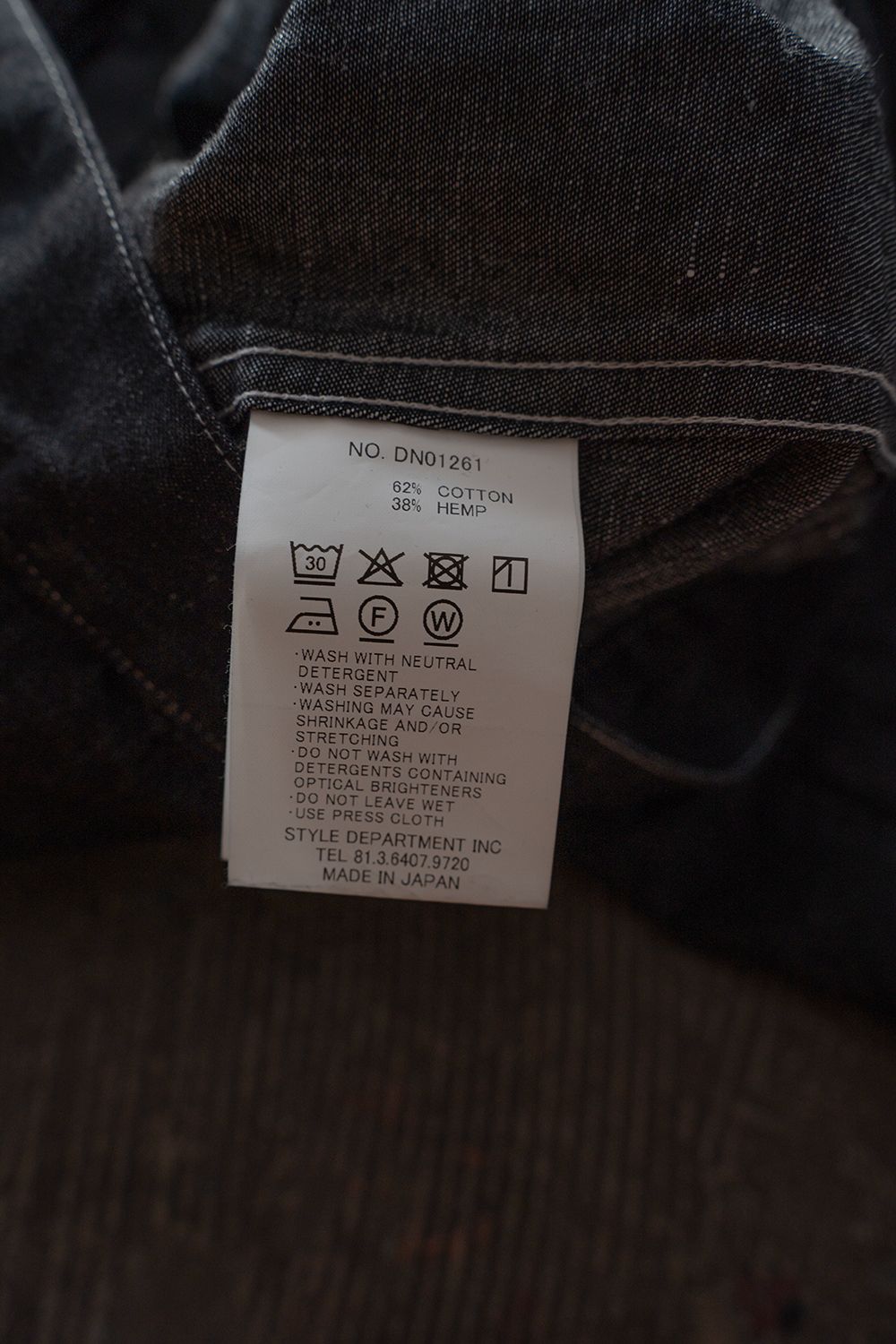 【26SS】8.5oz大麻混デニムブルゾン(BLACK)