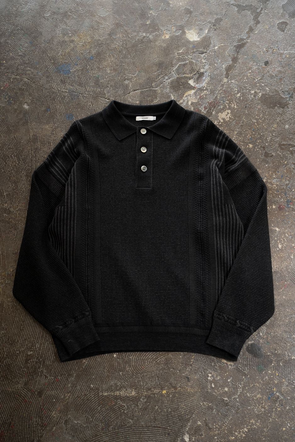 【26AW】Akisame Knit Polo(BLACK)