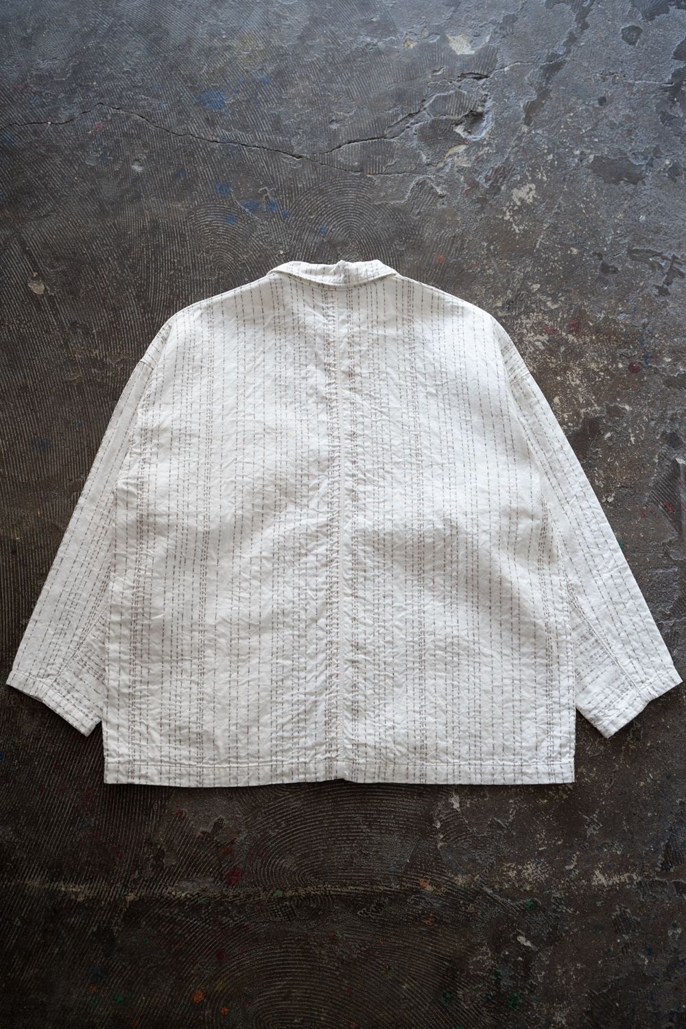 【ラスト1点】薄手刺し子織ジャケット(白)
