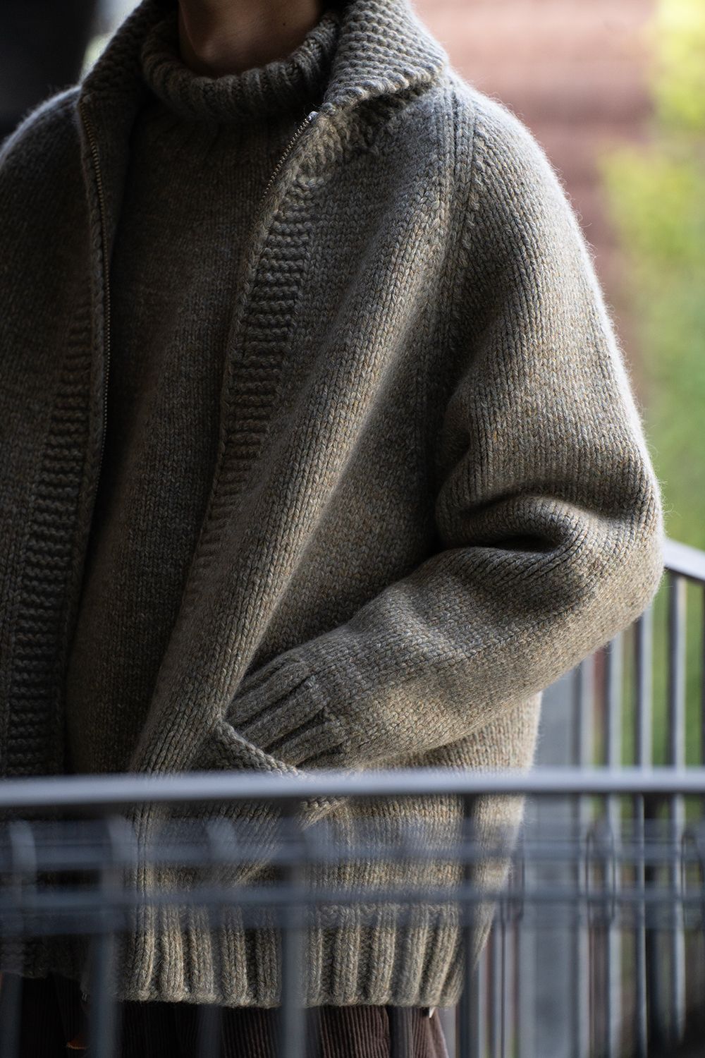 yak/lambs multi ply HAND KNITTING cowichan sweater(FOG)