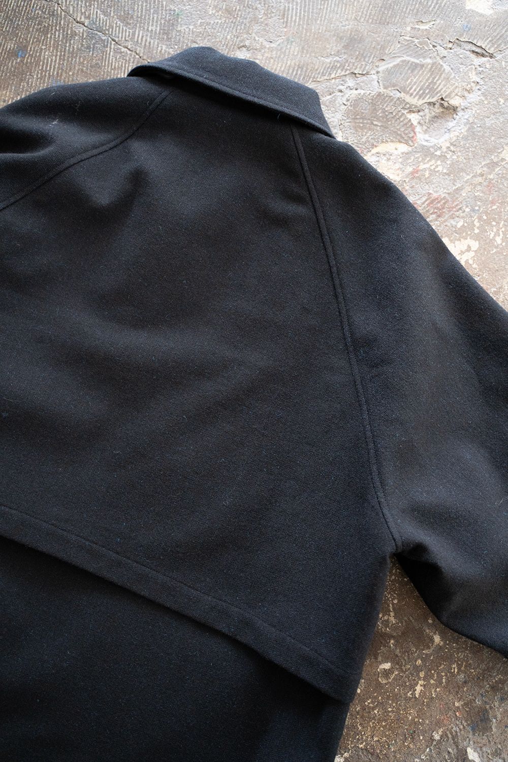 【ラスト1点】【25AW】ウール×ナイロンステンカラーコート(BLACK NAVY)
