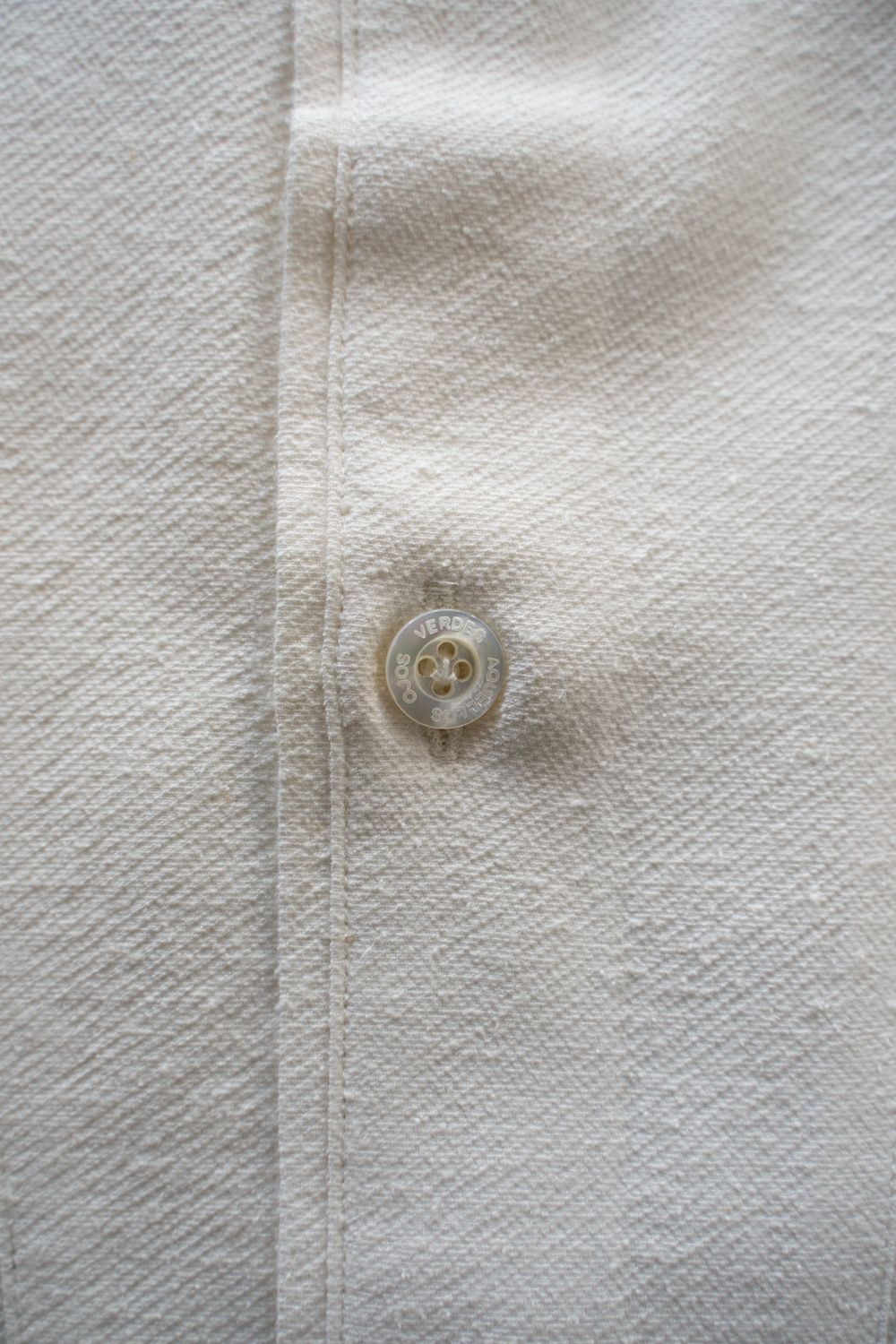 【25AW】Silk Nep Kersey Band Collar Bosom Shirt(PEARL WHITE)