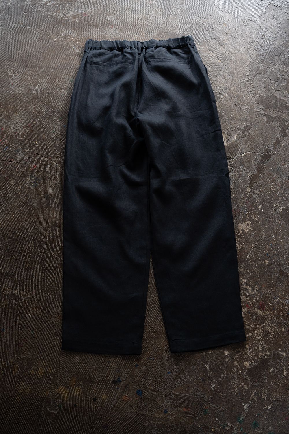【26SS】リネン2タックテーパードパンツ(DARK NAVY)