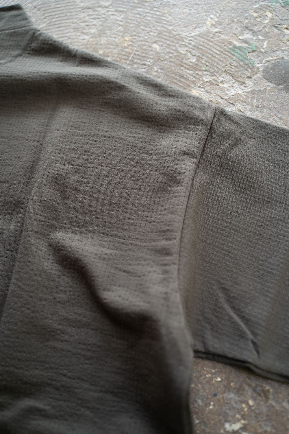 【ラスト1点】Shadow Stripe Mock Neck/シャドウストライプモックネックカットソー(CHARCOAL)