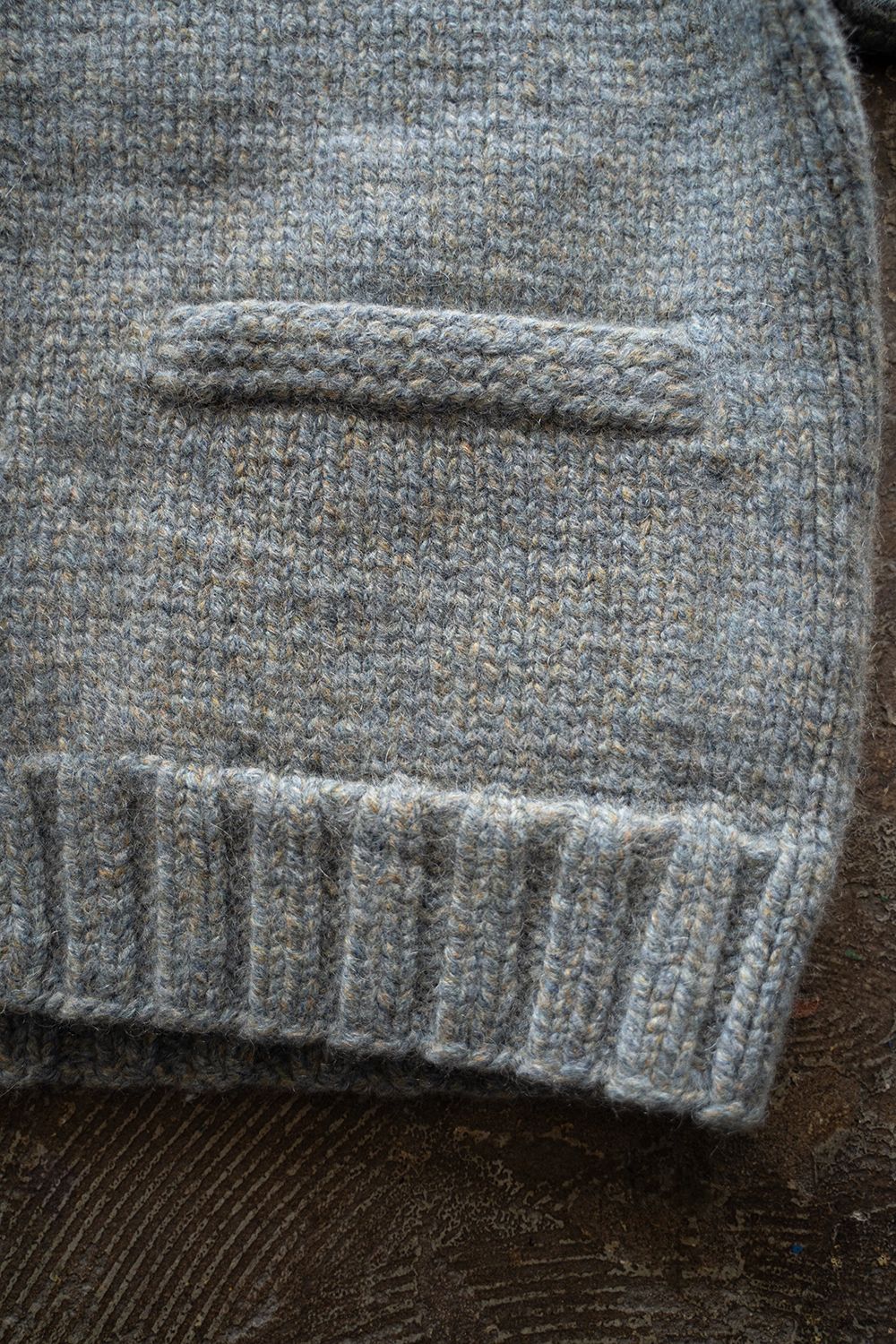 yak/lambs multi ply HAND KNITTING cowichan sweater(FADE BLUE)