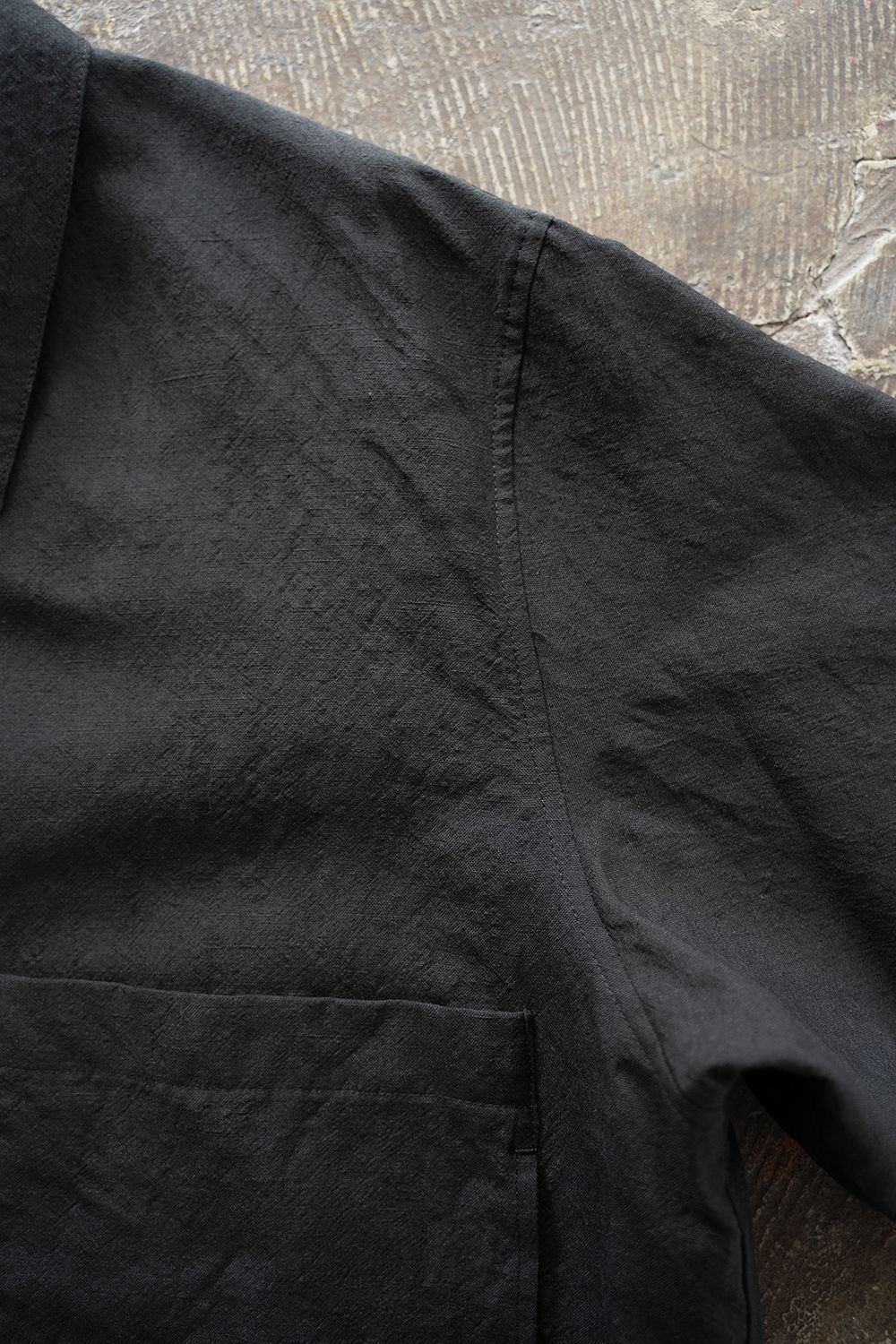 【ラスト1点】【24SS】リネン×ウールライトブルゾン(BLACK)