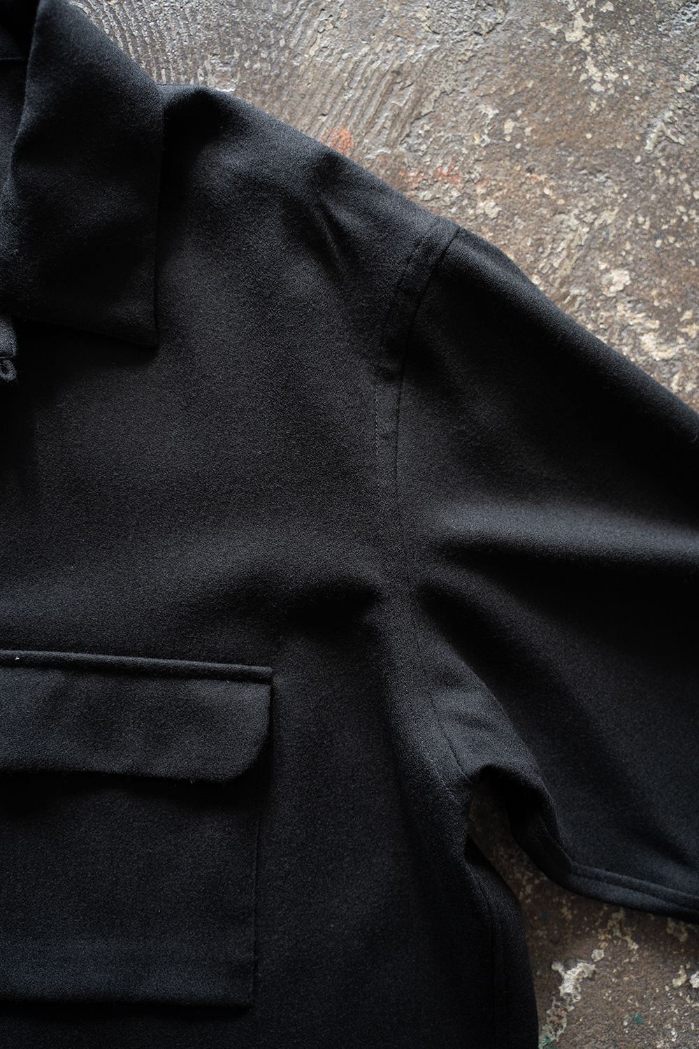 【25AW】ウールアムンゼンシャツ(BLACK)