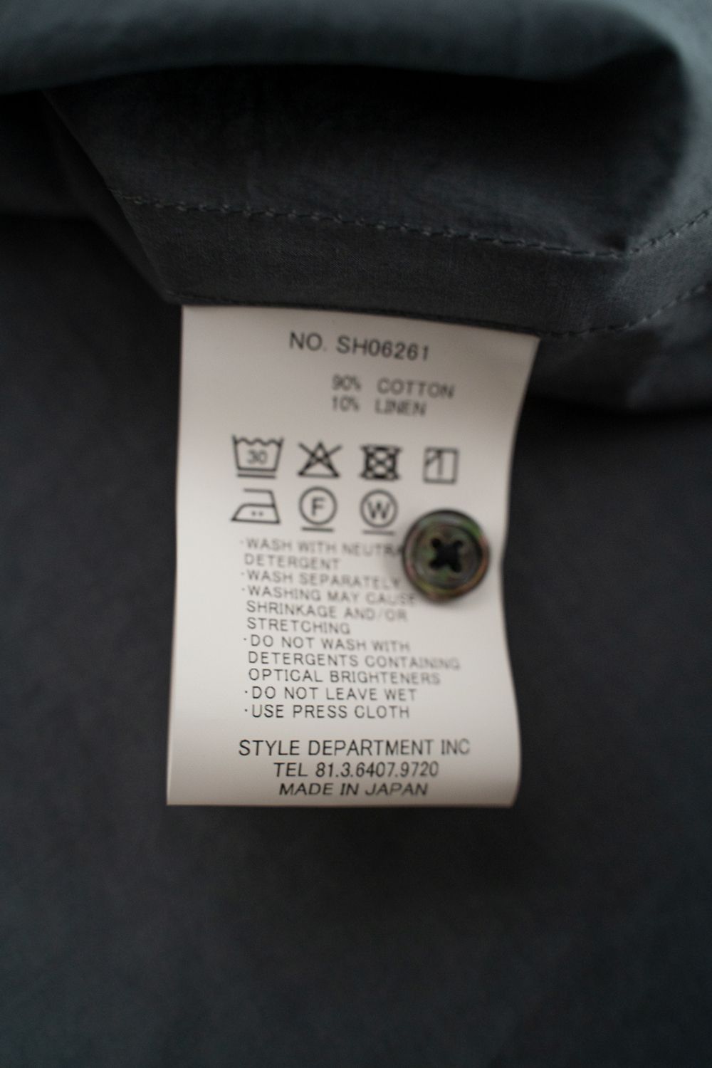 【26SS】極小襟コットン×リネンタイプライターシャツ(BLUE GREY)