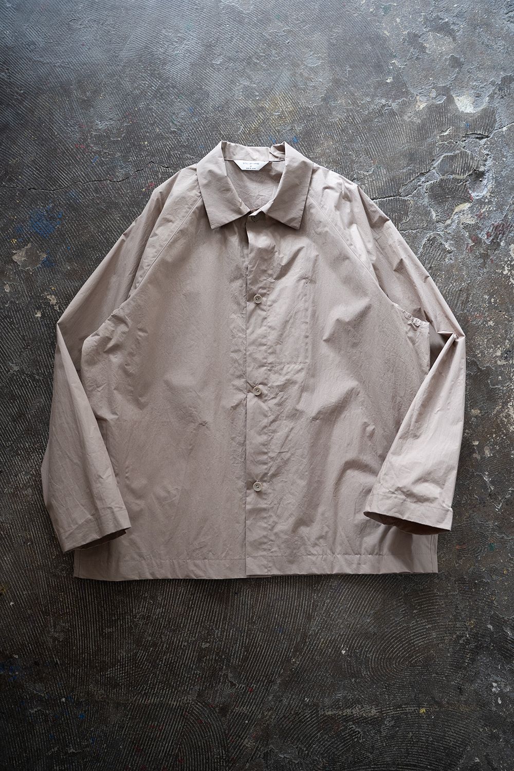 【ラスト1点】【25SS】シリコン加工シャツブルゾン(MOCHA BEIGE)